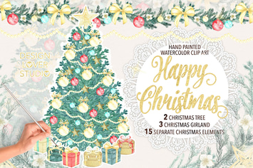 Watercolor "Christmas tree" design
