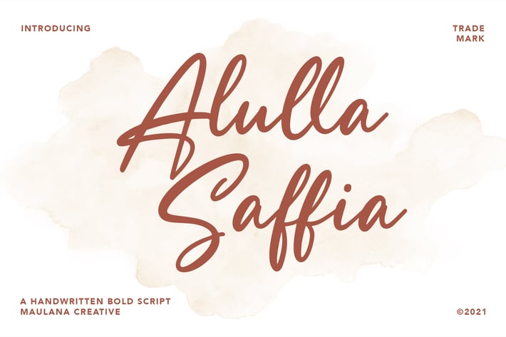 Alulla Saffia Handwritten Script