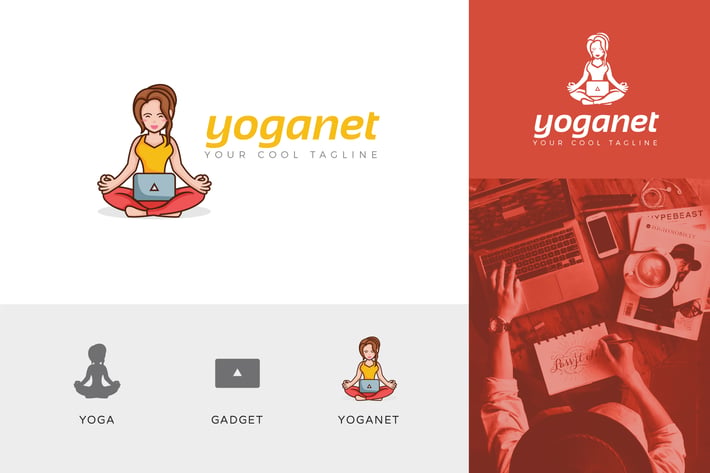 Yoganet Wellness Corporate Logo Vector Template