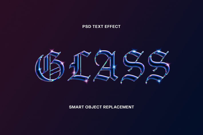 Holographic Glass Text Effect