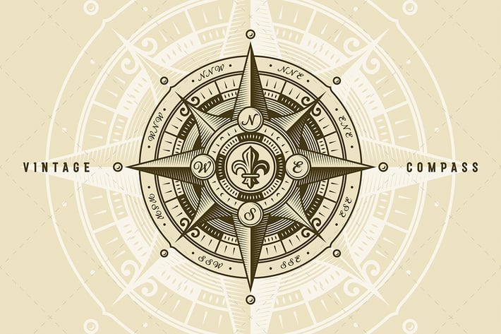 Vintage Nautical Wind Rose