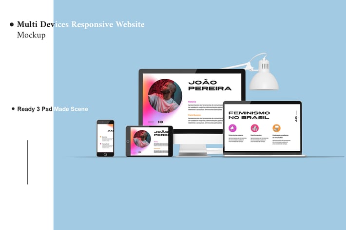 Multi Devices Responsive Website Mockup V.3