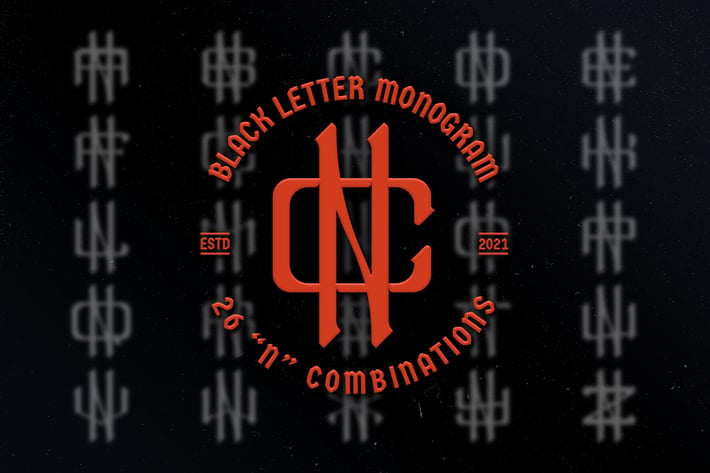 N Black Letter Monogram Logo Vol.3