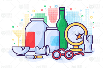 Glass Waste Concept Vector Illustration