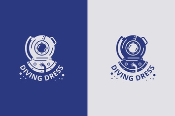 vector logo with diving suit