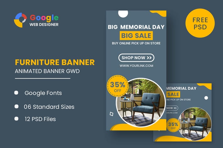 Furniture Model Google Adwords HTML5 Banner Ads