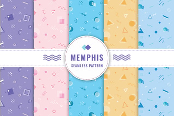 Memphis Seamless Pattern Collection