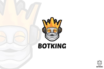 Robot King Cartoon Mascot Logo