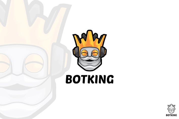 Robot King Cartoon Mascot Logo