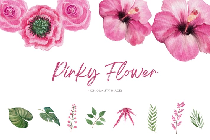 Pink Flower Watercolor