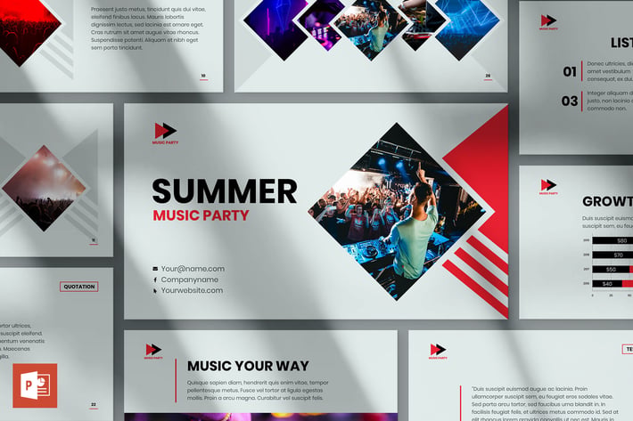 Music Party PowerPoint Presentation Template