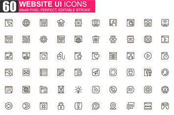 Website UI Thin Line Icons Pack
