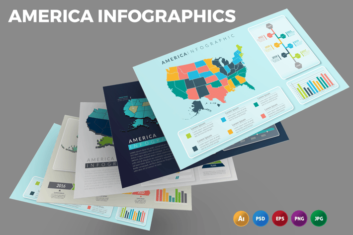 United State of America Map – Infographics Design