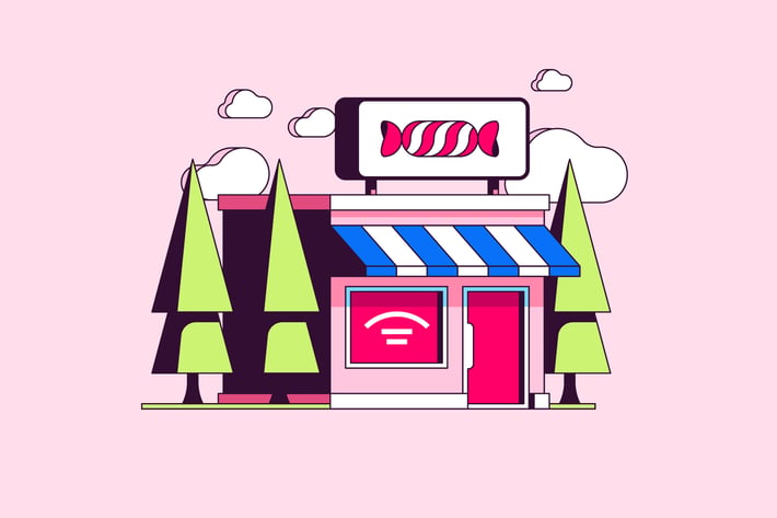 Small candy shop pink color