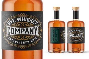 Vintage Whiskey Label Packaging Layout 