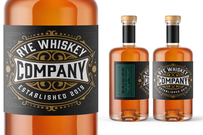 Vintage Whiskey Label Packaging Layout 