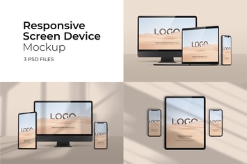 Responsive Screen Devices - Mockup Vol.4