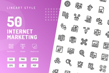 Internet Marketing Line Icons