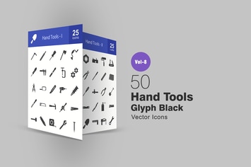 50 Hand Tools Glyph Icons