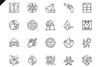 Simple Set Warnings Line Icons