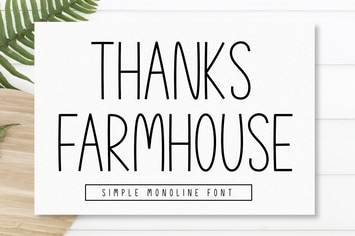 Thanks Farmhouse - Monoline Font