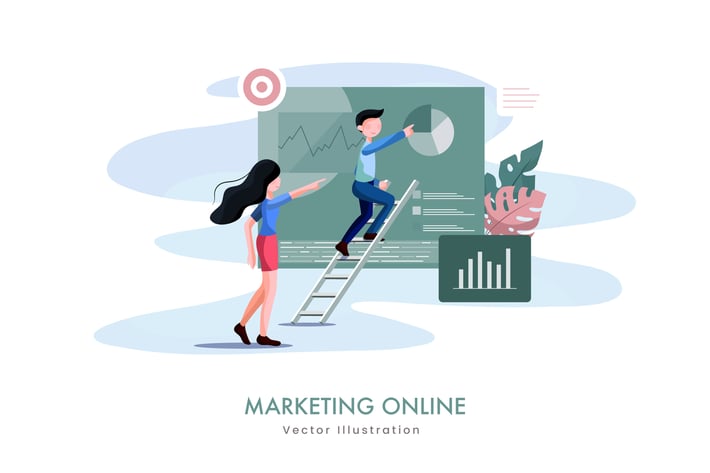 Marketing Online Vector Illustration