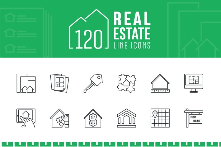 120 Real Estate Line Icons