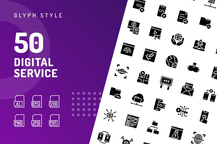 Digital Service Glyph Icons