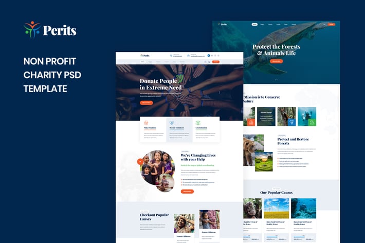 Perits - Non Profit Charity PSD Template