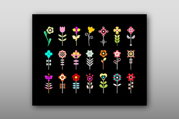 Flower Vector Icon Set