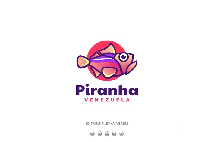 Piranha Color Mascot Logo