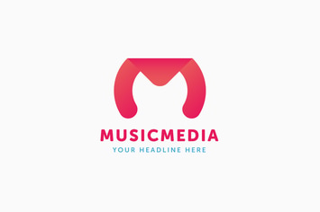 Music Media Logo M Letter Template