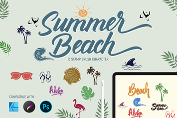 Summer Beach | Stamp brushes