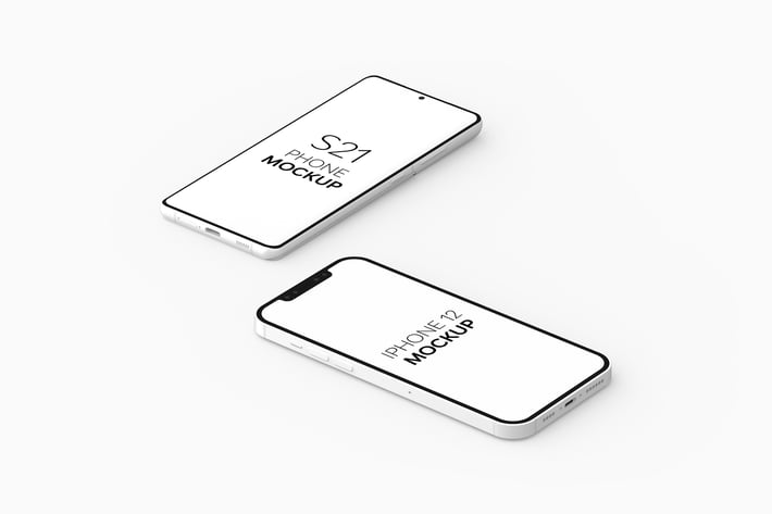S21 Phone & iPhone 12 Mockup
