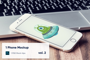 1 Phone Mockup on Laptop - Vol. 1