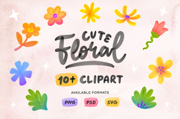 10+ Cute Floral Clipart Illustrations