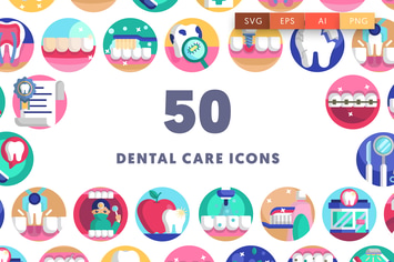 50 Dental Care Icons