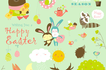 Animals celebrating Easter