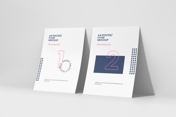 Two A4 Poster Mockups right angle view