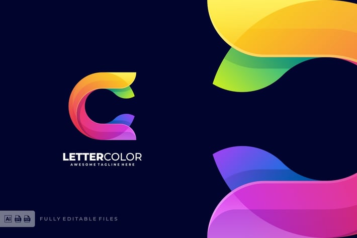 Letter C Colorful Logo Template
