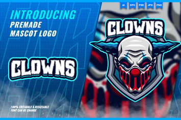 Creepy Clown - Mascot Esport Logo Template