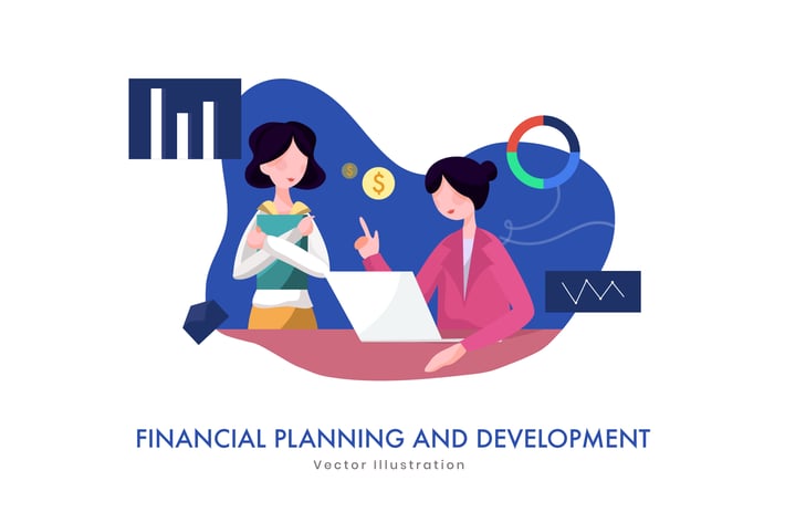 Financial Business Plan vector Illustration