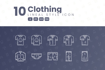 10 Clothing Detailed Icon Collection