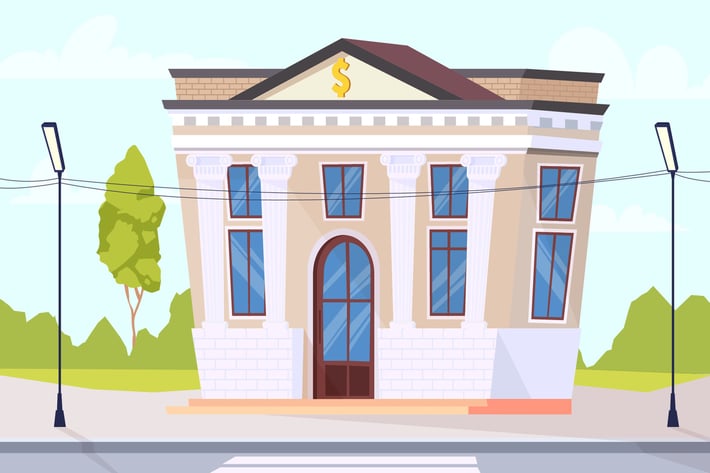 Outside Bank - Illustration Background