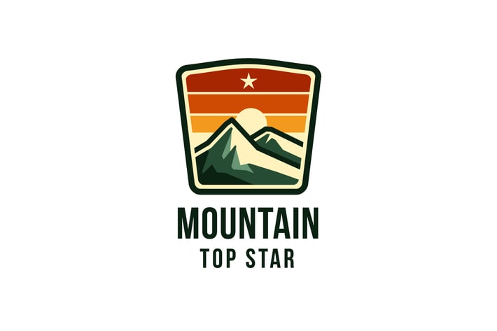 Mountain Top Star Logo Template