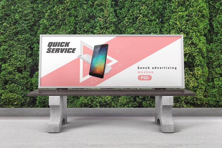 Bench Advertising Mockup