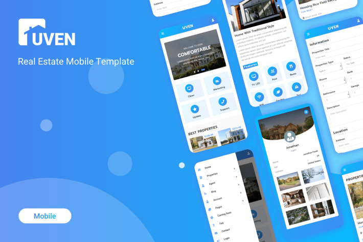 Uven - Real Estate Mobile Template