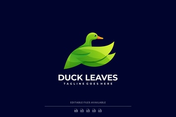 Duck Leaves Gradient Logo