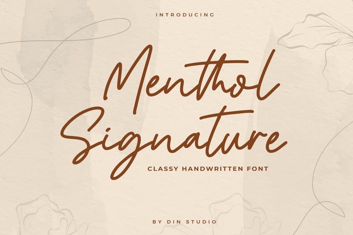 Mentol Signature - Monoline Font