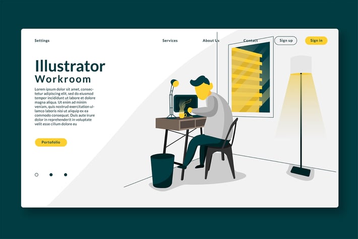 Illustrator Working Room - Web Header & Vector